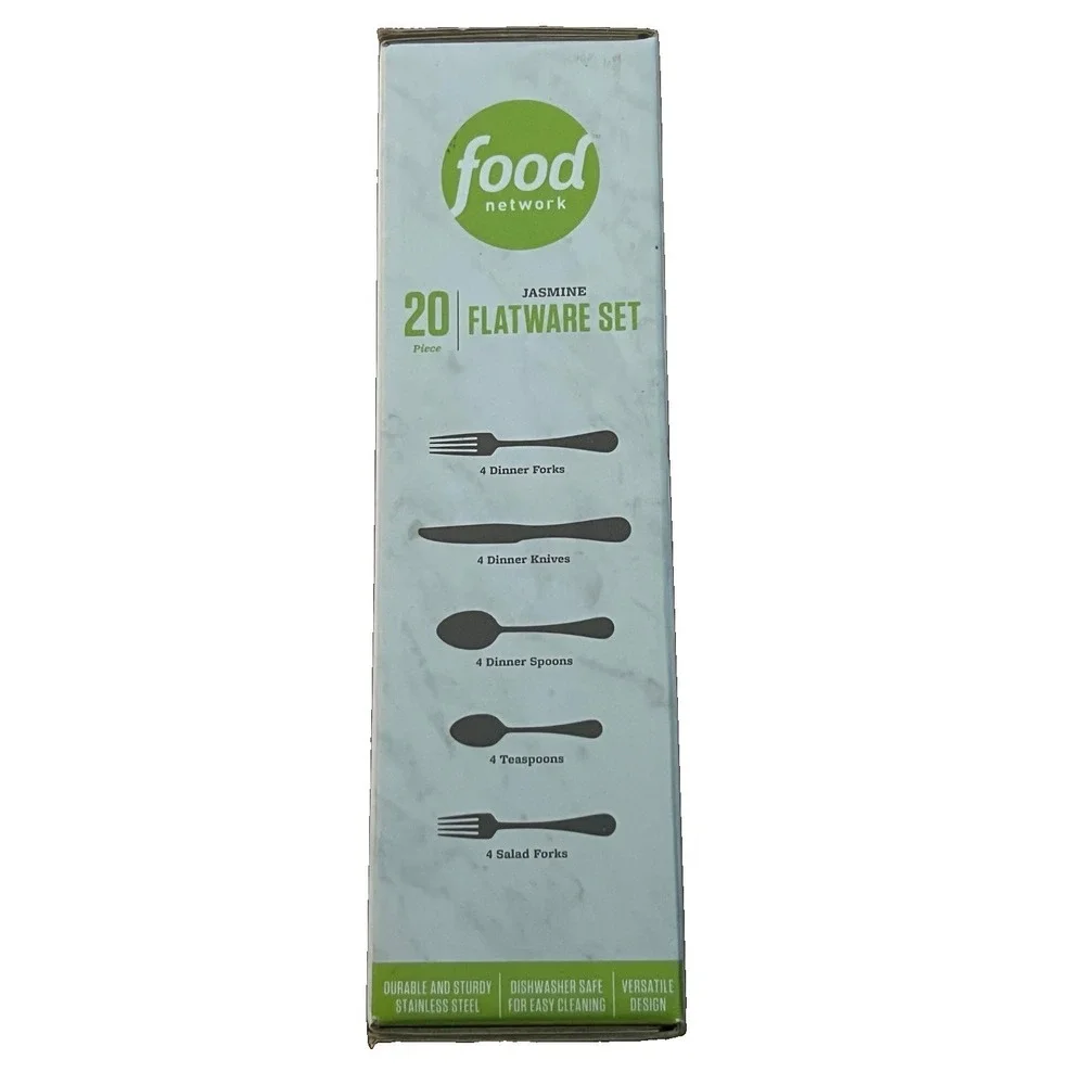 Food Network Jasmine 20 Piece Flatware Set Service for 4 Stainless Steel NIB